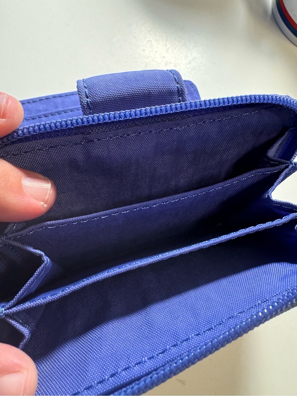 High End Kipling Vintage Blue Purple Women’s Trifold Zip Up Wallet MINTY - Picture 6 of 10